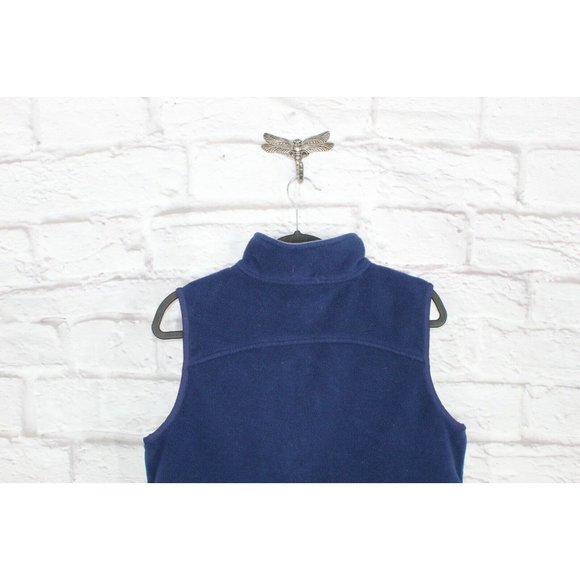 LL Bean Blue 100% Polyester Fleece Zip Up Vest Size M - Picture 5 of 9
